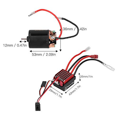 RC Motor ESC Combo, High Torque 360A Brushed Motor Kit 540 with T Plug for 1/10 Scale RC Cars Off-Road Racing Hobbyists - size: 55T