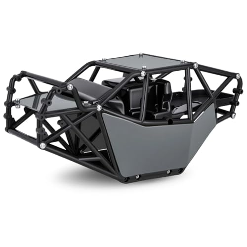 AMK RC Crawler Roll Cage, 1/10 Scale Nylon Rock Buggy Body Cage for Axial SCX10 SCX10 II, Durable RC Rock Crawler Upgrade Part (Gray) - color: Gray