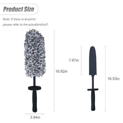 ZIMISI Car Wheel Cleaner Brush, Soft Microfiber Wheel Rim Cleaner, Non Scratch Car Detailing Brush, Highly Water Absorption & Removable Tire Brush, Vehicle Rim Wash Tool (Grey) - color: Gray