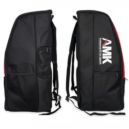 AMK RC Car Backpack, Waterproof RC Car Bag Large Capacity RC Car Storage Bag for 1/8 & 1/10 RC Crawler, Padded Carrying Case with Straps & Multi Pockets for TRX4 TRX6 Axial SCX10 Capra D90 TF2 CC01 - color: Red