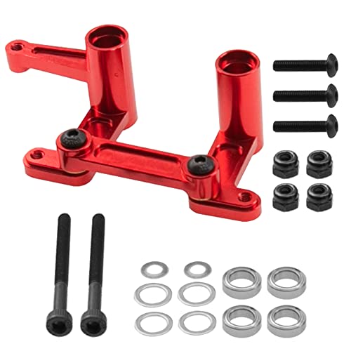 Aluminum Steering Bellcranks Drag Link Parts w/Ball Bearings Upgrade Part #3743 Compatible with Traxxas Slash 2WD Rustler VXL Bandit 1/10 RC Car (Red) - color: Red