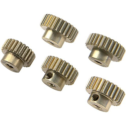 ShareGoo 7075 Aluminum Alloy 48P 3.175mm Pinion Gear Sets 23T 24T 25T 26T 27T Motor Gears Fit 3.175mm (1/8-Inch) Shaft Compatible with HPI Losi Axial Traxxas Tamiya 1/10 RC Car,5Pack