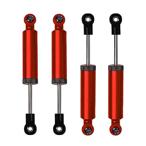 4Pcs RC Car Shocks Shock Absorber Internal Spring Shocks Damper Upgrade Parts Compatible with Axial SCX10 Traxxas TRX4 Redcat Tamiya 1/10 RC Crawler (Hole Distance:90mm, Red) - color: Red, size: Hole Distance:90mm