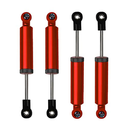 4Pcs RC Car Shocks Shock Absorber Internal Spring Shocks Damper Upgrade Parts Compatible with Axial SCX10 Traxxas TRX4 Redcat Tamiya 1/10 RC Crawler (Hole Distance:90mm, Red) - color: Red, size: Hole Distance:90mm