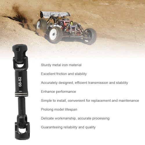 Drfeify RC Drive Shaft, Metal RC Car Crawler Drive Shaft with Screws for SCX10 1/10 RC Cars (68-82MM) - size: 68-82MM