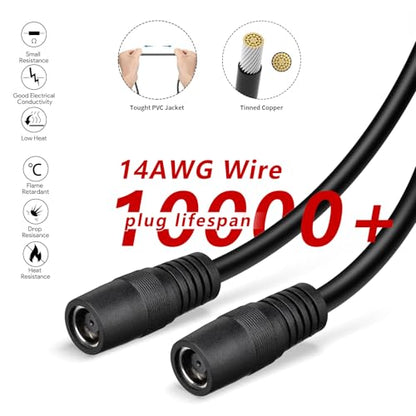 ELFCULB DC 8mm Female to Anderson Splitter Cable,12AWG Anderson to 2 Female DC 7909 Adapter for Solar Panel Portable Power Station(1FT) | 45A to DC7909 Y Splitter cable splits one power source into two charging outputs for compatible portable power equipm