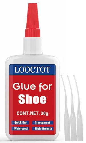LOOCTOT 30g Shoe Glue,Boot Glue,Super Instant Glue for Shoe and Sole Repair,Shoe Heel Repair,Bonding Various Materials Such as Rubber,Leather;Waterproof Clear - style: Shoe Glue