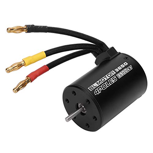SUNGOOYUE Brushless Motor Sensorless Motor, 3650 3900KV RC Car with 4 Pole 12 Slot Design, 3.175mm Shaft, 900W for 1 8 1 10 RC Car Truck ((3650 3900kv brushless))