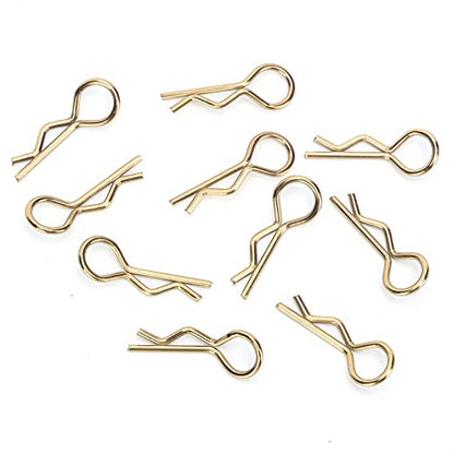 Qiilu Durable RC Body Clips for 1/5 1/6 /8 /10 RC Car - 10Pcs Metal Shell Clip Pins, Teardropshaped Pull Tabs (Gold) - color: Gold
