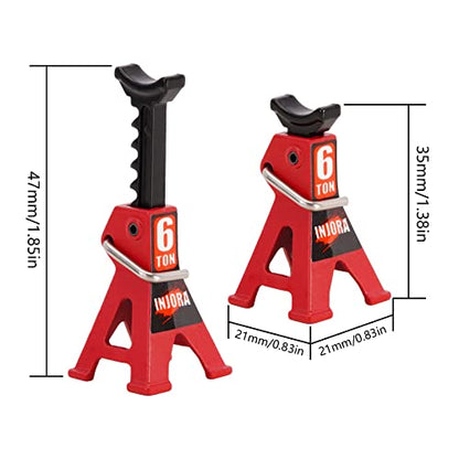 INJORA Mini Jack Stands Metal Adjustable Scale Jack Stands for 1/18 1/24 RC Crawler SCX24 AX24 TRX4M FCX24 Accessories, 13g/pcs