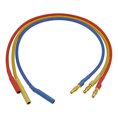 3PCS 4.0mm Banana Gold Bullet Connector Extension Cable for RC Brushless Motor ESC Extension Cable Wire RC Car Boat Parts (14AWG 30CM)