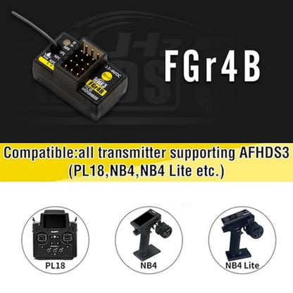 GoolRC Flysky FGr4B Receiver 2.4GHz 4 Channel Receiver for Flysky AFHDS3 PL18 NB4 NB4 Lite Transmitter