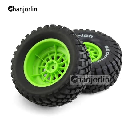 1/7 RC Short Course Truck Tires and Wheels 17mm Hex OD 5.43" 1/8 All Terrain Off Road Tyres with Foam Insert for 1:7 RC Buggy Monster Truck Car TRAXXAS UDR 85086-4 4PCS (Black) - color: Black