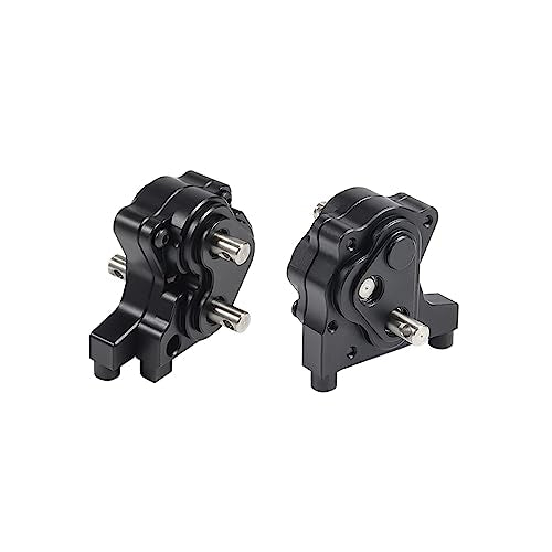 SCX10 II Planetary Gearbox Transfer Case Short Drive Shaft Skid Plate Front Motor Mount for 1/10 RC Crawler Chassis SCX10 II Upgrades Accessories (Black)