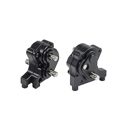 SCX10 II Planetary Gearbox Transfer Case Short Drive Shaft Skid Plate Front Motor Mount for 1/10 RC Crawler Chassis SCX10 II Upgrades Accessories (Black)