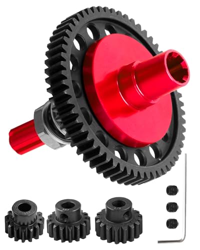 57T 0.8Mod Slipper Gear with 3.175mm Pinions Gear 15T 16T 17T RC Gears Upgrades Part for 1/10 Granite Senton Big Rock Vorteks 3S Blx Mega550, Kraton Outcast 4S Blx, 1/8 Typhon 3S,Red - color: Red - (57T)