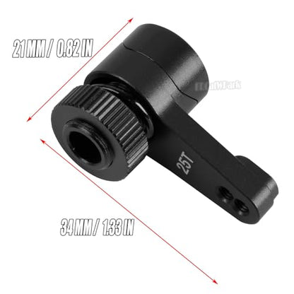 Aluminum 25T Unloading Steering Servo Horn Servo Arm Upgrades Part for 1/10 RBX10 SCX10 90046 Capra 1.9 UTB L0 S1 1/8 LMT Solid AXLE 4WD Monster Truck LOS04022 RC Car,Black - color: Black - (25t Servo Arm)