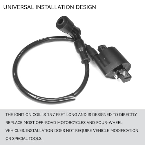 Ignition Coil for CG 50cc 90cc 110cc 125cc 150cc 200cc 250cc Engines, Spark Plug Wire Motor Ignitor Line Kit Tool Replacement for Moped Scooter ATV Quad Dirt Pit Bike Buggy Motorcycle Go Kart