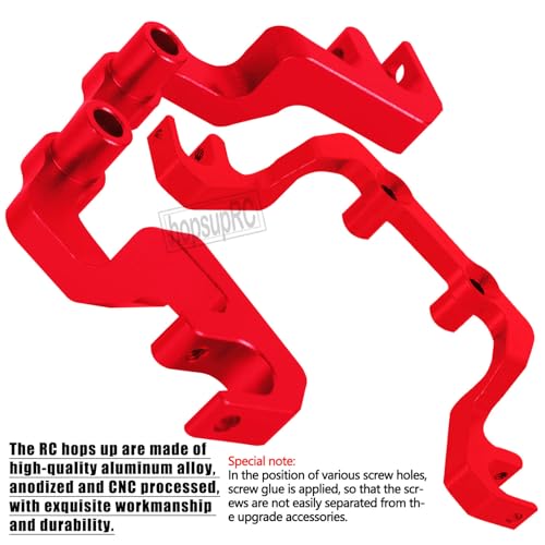 7075 Aluminum C Hub Front Tie Rods with Stabilizer Upgrade Parts for 1/10 Slash 4X4 4WD LCG.Red - color: Red(for 1/10)