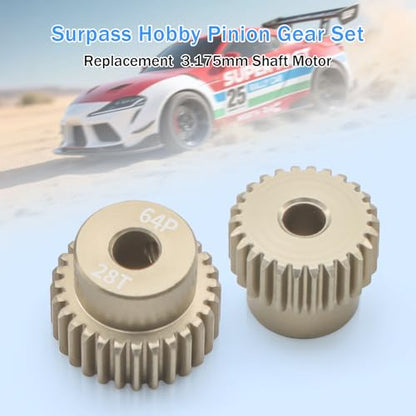 64P Pinion Gear Sets 26T 27T 28T 29T 30T for Shaft 3.175mm RC Motor Compatible with HPI Kyosho Losi Axial Tamiya 1/10 RC Car Monster Truck Upgrade Parts - size: 26T 27T 28T 29T 30T