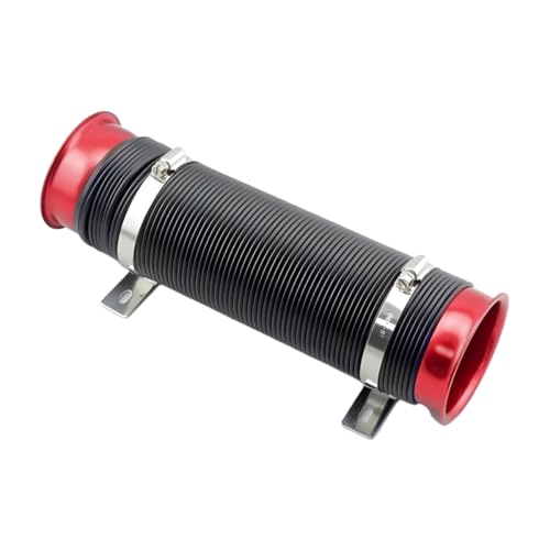 3" Car Turbine Intake Pipe, Adjustable Flexible Aluminum Vehicle Cold Air Intake Tube, Automotive Ducting Turbo Inlet Tube Pipe, Universal for SUV Automobile Truck (Red) - color: Red