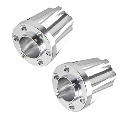 Metal RC 12mm Wheel Hex Hub Extension Combiner Compatible with 1.9/2.2inch Wheel Rim Axial SCX10 Traxxas TRX4 D90 1/10 RC Crawler (22mm, Silver) - color: Silver, size: 22mm