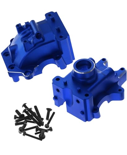 Gear Box Upgrades Part for 1/8 Sledge 4WD,Aluminum Front Rear Universal Gear Box Housing, RC Gearbox Hops up for Sledge Monster Truck RC Car #95076-4,Replace #9529, Navy Blue（1 Set - color: Navy Blue- Gear Box