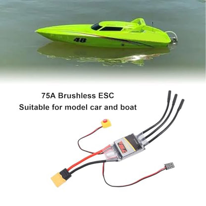 75A Brushless ESC, Electronic Speed Controller LiPo Sensorless Brushless Motor for RC Car Truck Boat Model