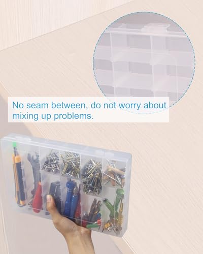6 Pack 36 Grids Bead Organizer Tackle Box Organizers Plastic Organizer Box with Dividers Craft Storage Containers for Beads, Jewelry Clear Boxes Organizers