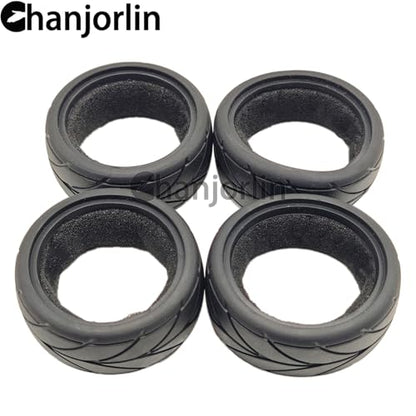 1/10 RC Rally Racing Touring Tires OD 65mm Soft Rubber On Road Tyres For 1:10 Street Car Tamiya TT01 TT02 XV01 TA06 A959 PTG2 HPI KYOSHO HSP PTG2 Traxxas RC Drift Wheels 4PCS