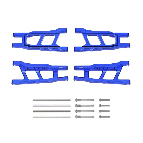 Aluminum Suspension A Arms for 1/10 Traxxas Rustler Slash Stampede Hoss 4WD 4x4 Upgrade Parts Replacement of Part 3655 (Dark Blue) - color: Dark Blue
