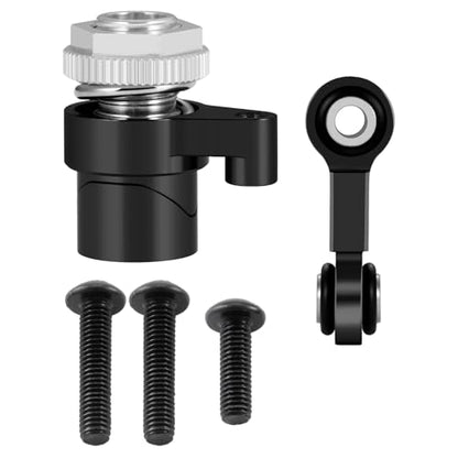 Servo Saver Arm 25T Steering Drag Link for Tra-xxas 1/16 Mini Maxx | 2S 1/10 4WD Ford GT 4-TEC 2.0 3.0 RC Car Upgrade Black 7075 Aluminum - color: Black