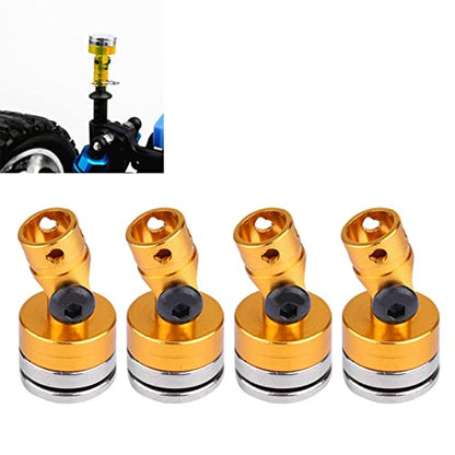 Joyzan RC Magnetic Body Post, Body Shell Mount Column Strong Clips Magnet | Alloy Stealth Invisible Aluminum Accessories Parts SCX10 4WD 1:10 Scale Touring Car Drift Model Hobby Vehicle 4 Pack Gold