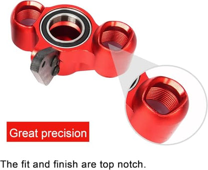 Aluminum Front Steering Knuckles Blocks for ARRMA 1/8 Mojave TYHPON | Infraction FIRETEAM Felony BLX 6S 1/7 4WD,Durable RC Car Caster Blocks C-Hubs w/Bearings,Hub Carriers Parts AR330187 - color: Red, size: Front Steering Knuckles(Thin)