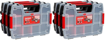 CRAFTSMAN Storage Organizer,Small Parts Organizer with 10-Compartments,Lid Includes Secure Latch (CMST60964M), (Pack of 6) - size: 6 Pack (11.5" L x 2.5" W x 8.5" H), style: Triple Pack