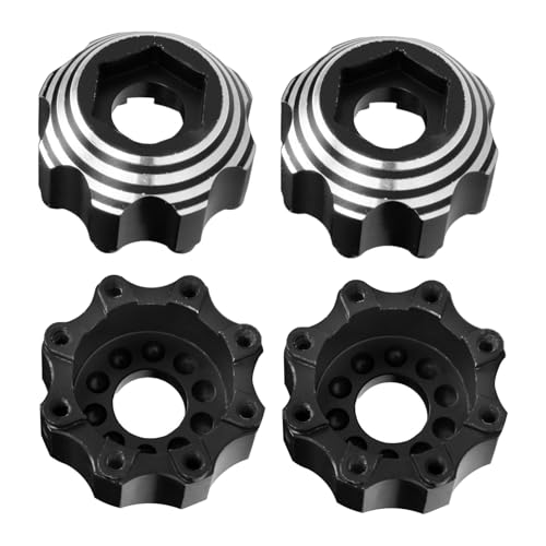 kingsea 4 Pcs RC 8X32 to 17MM Wheel Hex Adapters Aluminum Hex Adapters Compatible with Pro-Line RC Car Upgrades Parts #6353-00 6345-00, Black - color: Black