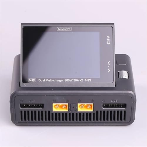 Compatible for ToolkitRC M8D Dual Channel RC Battery Charger | 1600W 50A power, 3.5 inch flip touchscreen, supports 1-8S lithium RC batteries(M8D Package 3) - color: M8D Package 3