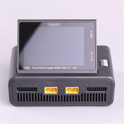 Compatible for ToolkitRC M8D Dual Channel RC Battery Charger | 1600W 50A power, 3.5 inch flip touchscreen, supports 1-8S lithium RC batteries(M8D Package 3) - color: M8D Package 3