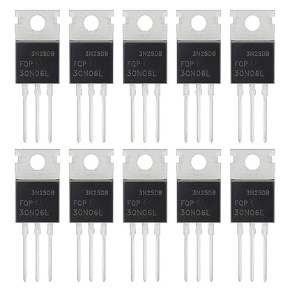 FQP30N06 FQP30N06L MOSFET Transistors 30A 60V RFP30N06LE N-Channel Power Mosfets Transistor 30 Amp 60 Volt TO-220 (Pack of 10pcs) - style: FQP30N06