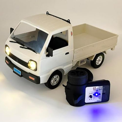 HLSFWDRIVE RC Kei Truck WPL D12 RC Car 1/10 Scale Off Road RTR | Remote Control Drift Car RWD 260 Motor Proportional Throttle Steering 2.4G Dual Rate Carry Pickup Hobby Toy Adult