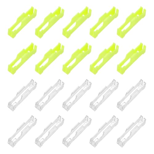 MECCANIXITY 40 Pcs Servo Extension Cable Clips Lock, Servo Cable Safety Connector Lead Wire Buckle Lock for RC Car Plane Boat DIY Y Adapter Cable, Clear/Yellow - color: Clear/Yellow