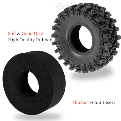 RC 2.2 Beadlock Wheels and Tires for 1/10 TRX4 SCX10 Capra AMG 6x6 Gen8 Everest Gen7 Pro RC Crawler,Alunium 2.2 Beadlock Rims RC Wheels 2.2 Beadlock Tires,4pcs,Orange - color: Orange(4pcs)