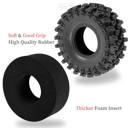RC 2.2 Beadlock Wheels and Tires for 1/10 TRX4 SCX10 Capra AMG 6x6 Gen8 Everest Gen7 Pro RC Crawler,Alunium 2.2 Beadlock Rims RC Wheels 2.2 Beadlock Tires,4pcs,Orange - color: Orange(4pcs)