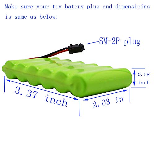 Blomiky 7.2V 2200mAh Ni-MH Rechargeable AA Battery Pack with SM-2P Black Plug and USB Cable for Old Version 15 Channel 2.4G Huina 1550 550 RC Excavator / 7.2V NiMH
