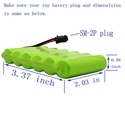 Blomiky 7.2V 2200mAh Ni-MH Rechargeable AA Battery Pack with SM-2P Black Plug and USB Cable for Old Version 15 Channel 2.4G Huina 1550 550 RC Excavator / 7.2V NiMH