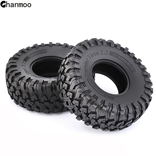 2.2 RC Crawler Tires With Foam Inserts OD 130mm Rubber Grappler Mud Terrain Tyres For 1/10 Crawler Car SCX10 90047 D90 TF2 AX10 D90 Tamiya CC01 Traxxas TRX4 2.2" Beadlock Wheels Rims 4PCS