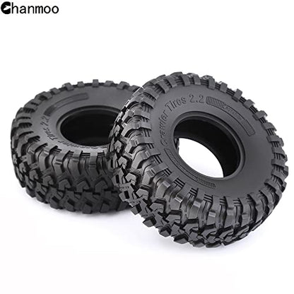 2.2 RC Crawler Tires With Foam Inserts OD 130mm Rubber Grappler Mud Terrain Tyres For 1/10 Crawler Car SCX10 90047 D90 TF2 AX10 D90 Tamiya CC01 Traxxas TRX4 2.2" Beadlock Wheels Rims 4PCS