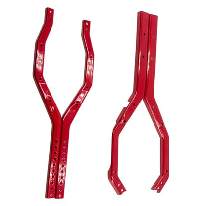 RC Upgrade Parts for Axial for Scx10 III 1/10 Upgrade Parts Rc Crawler Car Accessories Heavy Duty Wheelbase Adjustable Metal for Chassis Frame Rail Set(Red) - size: Red