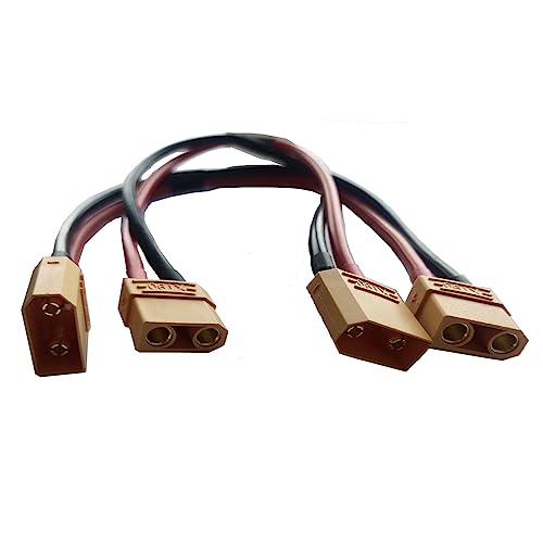 2 pcs XT90 Male Plug Connector to XT90 Female Plug Connector Adapter Extension Cable with 30cm 12AWG Silicone Wire