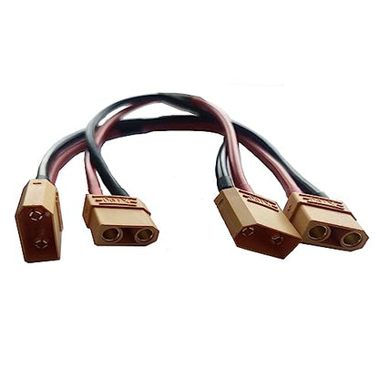 2 pcs XT90 Male Plug Connector to XT90 Female Plug Connector Adapter Extension Cable with 30cm 12AWG Silicone Wire